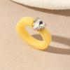 New Fashion Colorful Acrylic Rhinestone Resin Rings For Women Girls Korean Transparent Geometric Square Round Rings Jewelry 2026