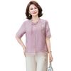 Hodo Mid-Aged Women's Summer Fashion Blouse & Shirt Set