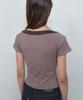 Kyuliti C Cable Boat-Neck T-Shirt_Brown