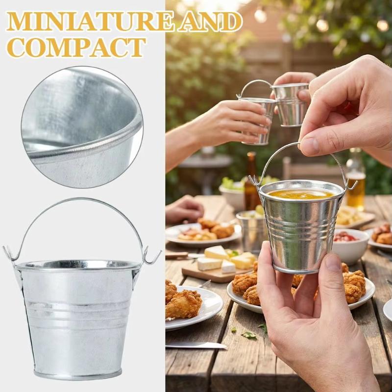 Mini Portable Bucket Cup Creative With Handle Reusable Tiny Pail Cup Food Grade for Home Kitchen Outdoor Picnic