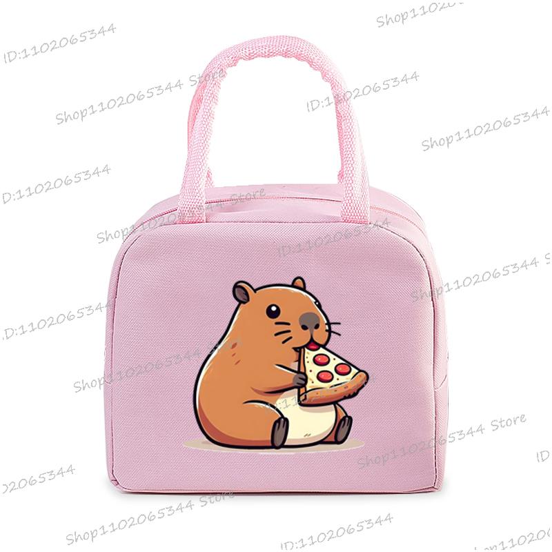 Insulated Lunch Bag Cartoon Pizza Capybara Series Insulation Bento Pack Women Men Cute Capybara Meal Pack Kids Bento Lunch Bags