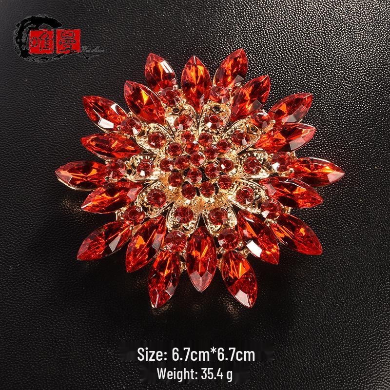 

Elegant Japanese & Korean Crystal Rhinestone Brooch Pin for Women s Jackets & Coats