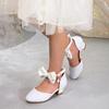 Tacchi Alti per Bambina con Cinturino alla Caviglia Fiocco Sandali da Principessa per Ragazza Dolci Scarpe Versatili Moda Bambini Sfilata