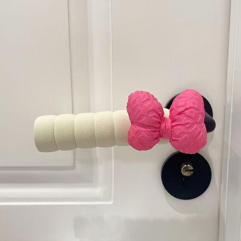 

Крышка для дверной ручки Bowknot Anti-Collision, защитная крышка для дверной ручки, антистатическая защита для дверной ручки, украшение для ручки розы красного