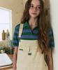 GREENBUTTER Stripe Collar Knit (Blue/Green)