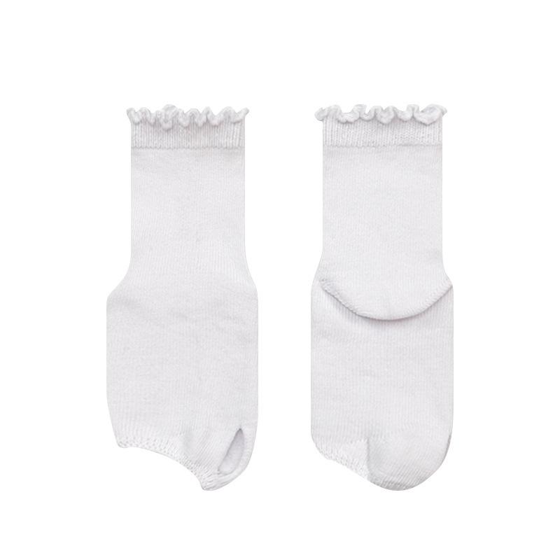 

1 Pair Japanese Solid Color Sheer Toe Socks Split Toe Casual Fashion Ballet Lace Trim Calf Socks Half Foot Socks for Flip Flops One Size білий
