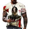 Modisches 3D-bedrucktes Templer Herren-T-Shirt Street Harajuku Kreuz-T-Shirt für Männer Sommer Herren Streetwear T-Shirt Damen T-Shirt Y2k