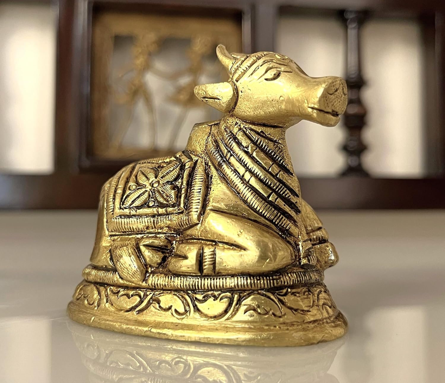 

Lord Nandi Idol, Nandi Bull Vastu Statue, Nandi Maharaj Murti, Size - Small