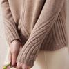 KEMENG BOKA Women's Cable Knit Mock Neck Wool Sweater