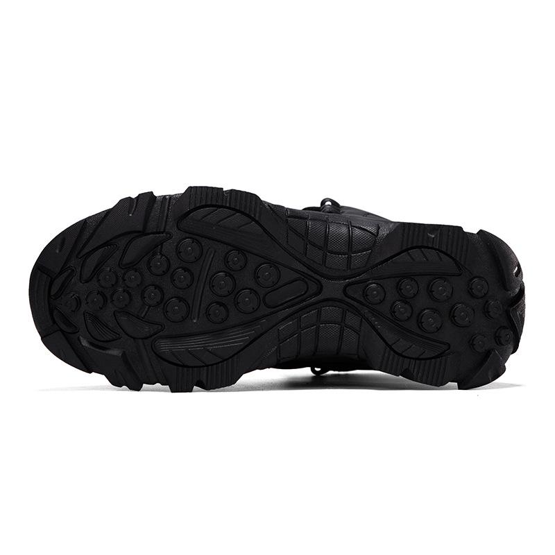 Men's Large Plus Velvet Military Hiking Snow Boots, Warm Wear-Resistant Winter Footwear, Sizes 36-47.