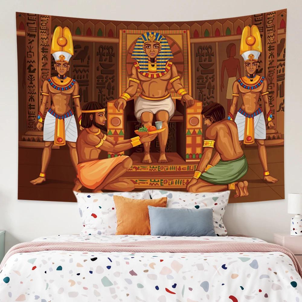 Ancient Egyptian Tapestry  Pharaohs  Hieroglyphics for Bedroom Decor Historical Style Enhance Your Space with Cultural Charm