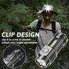 3LED+COB Super Bright Mini Flashlight USB Rechargeable,SD5304 5 Modes Pocket Torch with Clip for Outdoor Camping Emergency