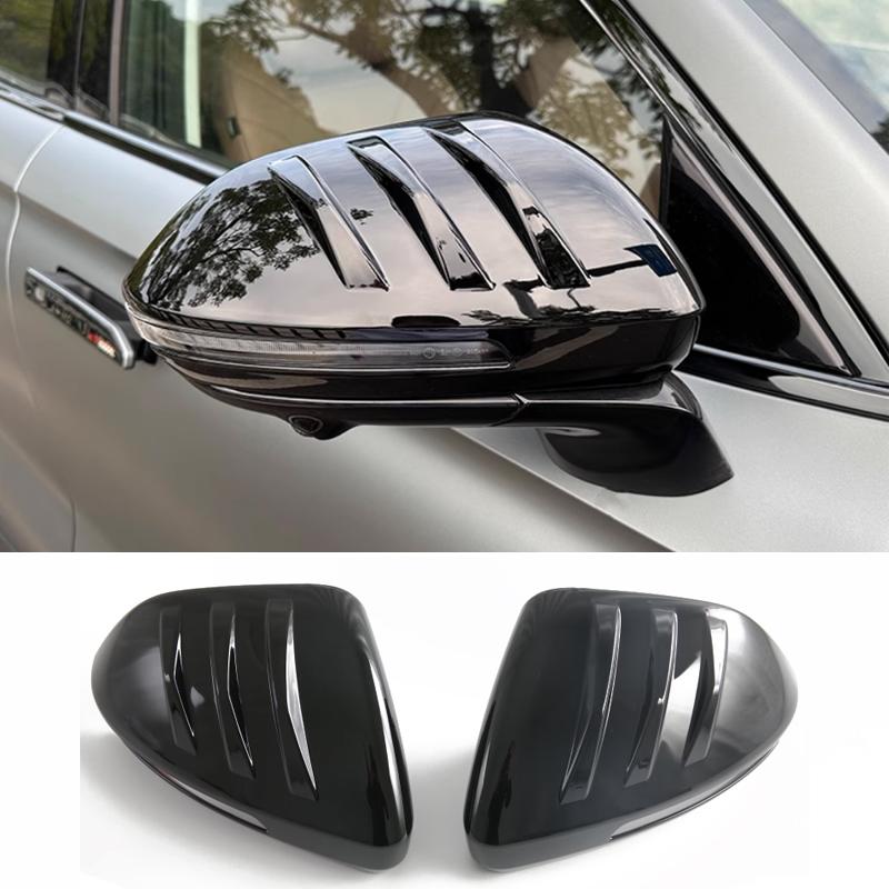 For Chery Tiggo 9 2024 2025 Black Carbonfibe Side Door Mirror Cover Trim Rearview Caps Auto Exterior Parts