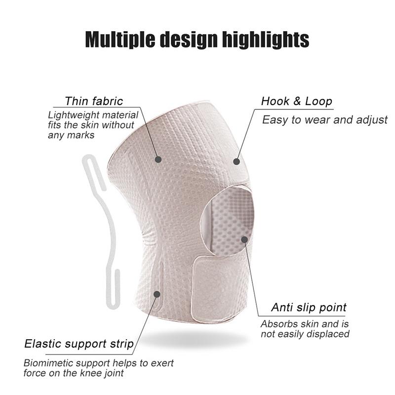 1PCS Sports Knee Pads Men Women Pressurized Elastic Knee Support Pads Breathable Thin Volleyball Fitness Gear Brace Protector