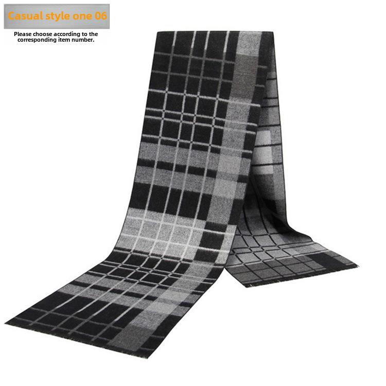 Men's Autumn & Winter Plaid Imitation Cashmere Scarf - Warm & Thick Custom Design