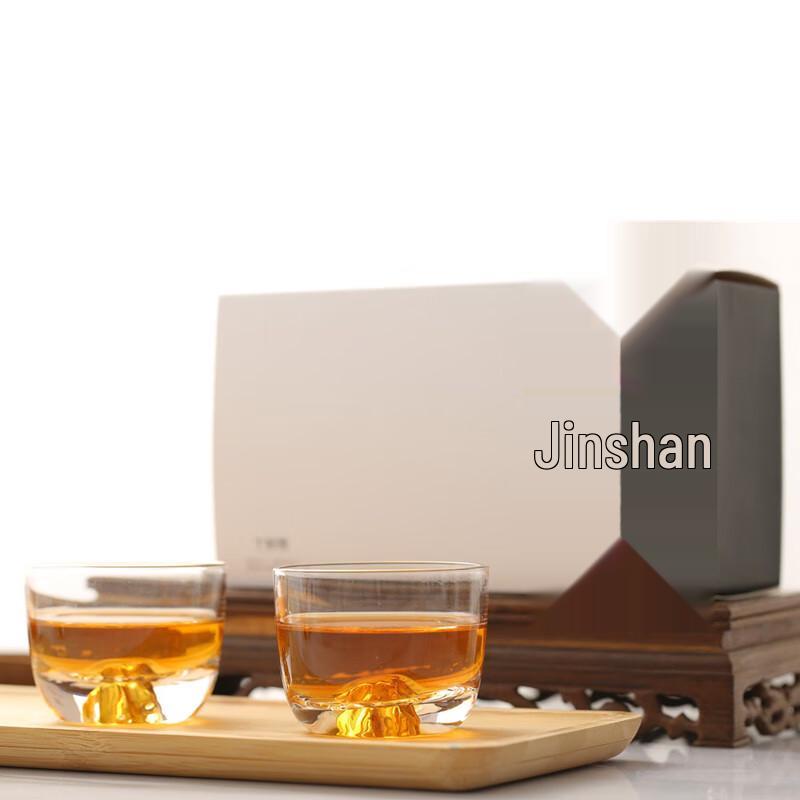 Jinshan Gold Rim Glass Tea Cup Set