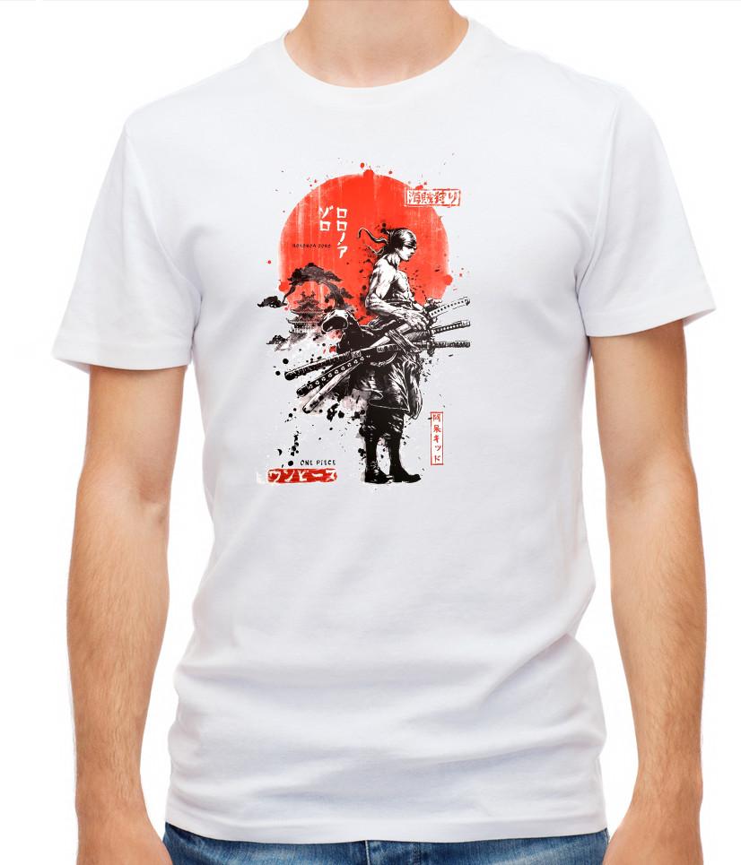 

Футболка мужская белая с коротким рукавом «Самурай на закате» G057 4XL