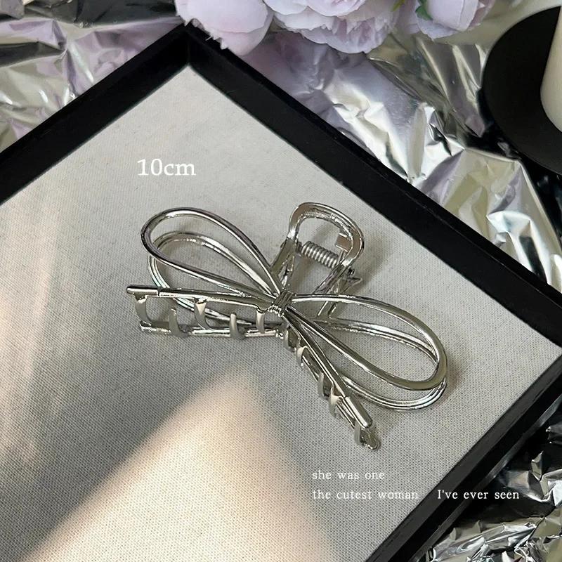 Beautiful Silver Color Hair Claw Clips Diverse Curve Shape Metal Hair Clips Versatile Headwear Woman Hair Accessories
