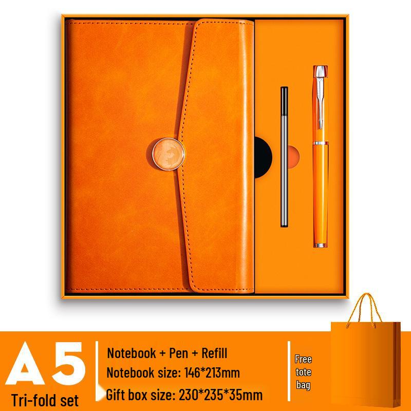 In-Stock A5 Notebook: Business Gift with Thickened Soft Leather, High-Appearance Design, Buckle Closure, and Gift Box