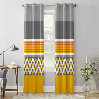 Yellow Gray Stripes Geometric Modern Window Curtains for Living Room Bedroom Curtain Kitchen Treatment Blinds Drapes