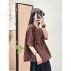 DIMANAF 2026 Plus Size Summer Women Blouse Shirts Tunic Oversize Loose Casual Cotton Linen Lady Tops Vintage Print Floral