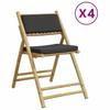 VidaXL Chaises de bistro pliantes lot de 4 coussins gris foncé bambou, chaise de bistro de jardin, chaise de balcon, chaise 3208925