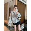 Khaki Polka Dot Pullover Sweater for Women New Autumn and Winter Thickened Loose Casual Lazy Style Sweater