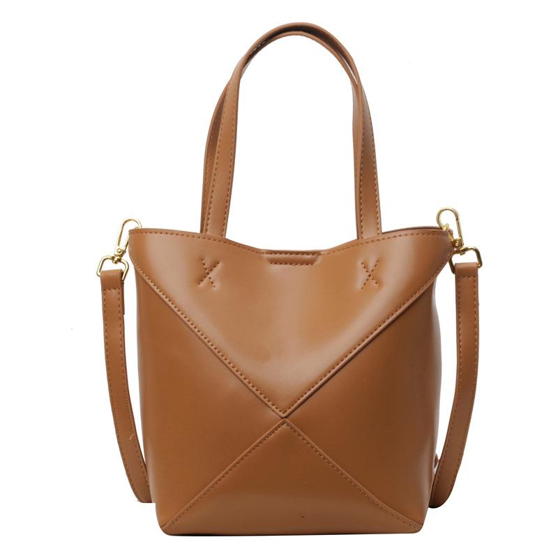 Handbag Bag Women's New Folding Bucket Bag Niche Trend Versatile Soft Leather Messenger Bag Women