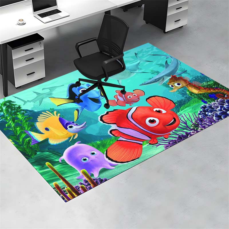 Cartoon Clownfisch Hai Seepferdchen Unterwasser Druck Bereichsteppich Rutschfeste Rechteckige Fußmatte Meeres Tier Hausdekoration