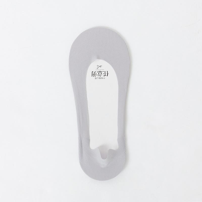 Female Summer Thin Silicone Non Slip Non Mark Shallow Mouth Ice Silk Boat Socks