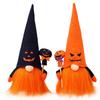 Luminous Ghost Face Halloween Doll Figurine with Rudolph Pendant for Window Display.