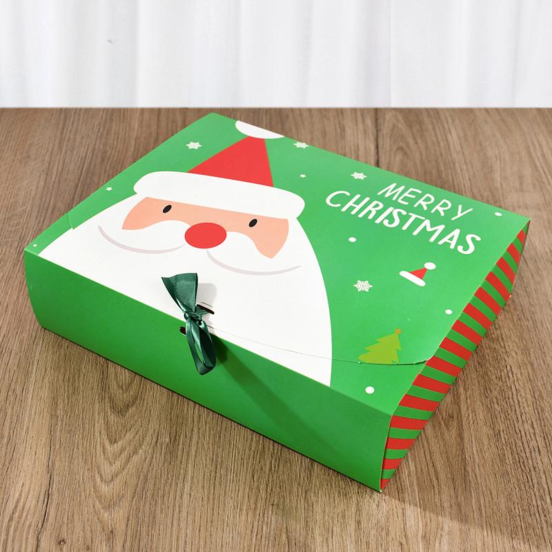 4Pcs Christmas Gift Box Santa Claus Large Cookie Snack Cake Packaging Box Xmas Noel Navidad Kids Gift Home Decor 2025 New Year