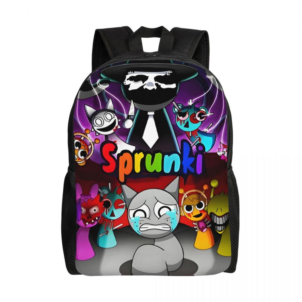 Custom Cartoon Sprunki Backpacks for Women Men Water Resistant College School Bag Print Bookbags