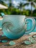 Wellen Glas 12oz Wellen Glas Einzigartig Strukturiert Strandliebhaber Themen Tasse für Arbeitsplatz Reisen Bar Küche Zuhause Cafe Party