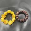 Agate Lane Yellow Amber & Beeswax Cat Paw Bracelet with Abacus Beads