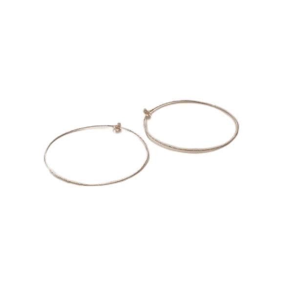 

K10 cut round wire hoop earrings Yellow gold 00 [Kokoshnik] (large) (100)