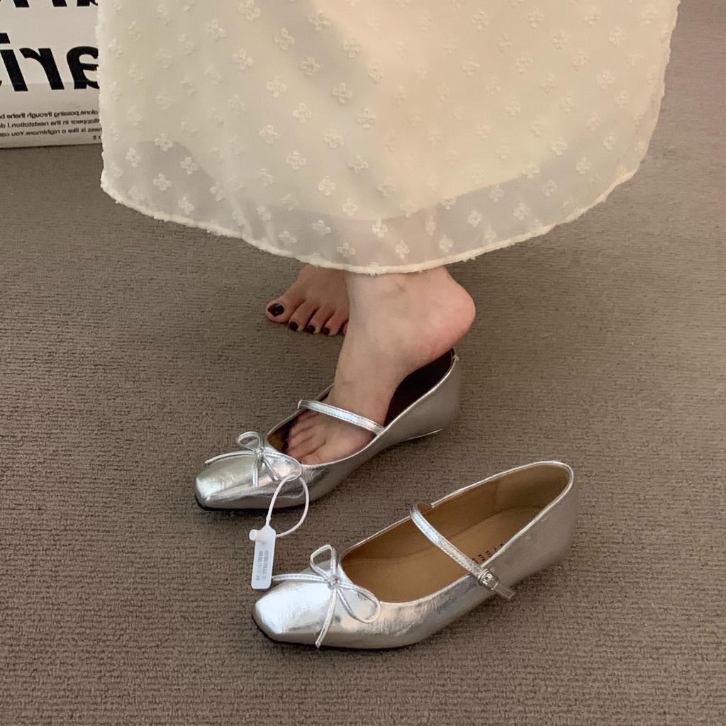 Niche slope heel black French Mary Jane single shoes women's shoes 2025 new spring and autumn evening breeze commuter grandma shoes