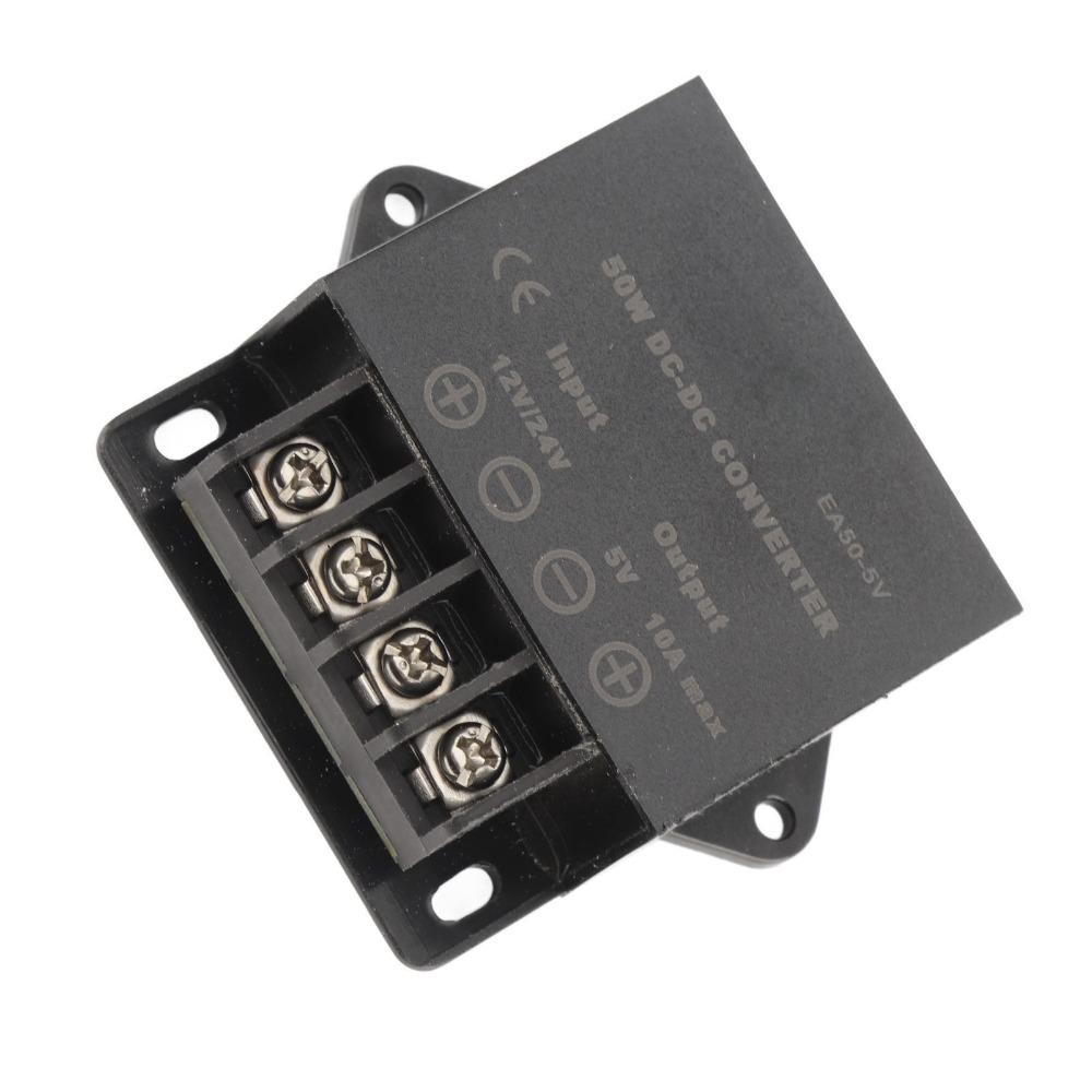DC 24V 12V to 5V 10A Voltage Regulator 50W DC Adapter Power Converter  Auto LED Display