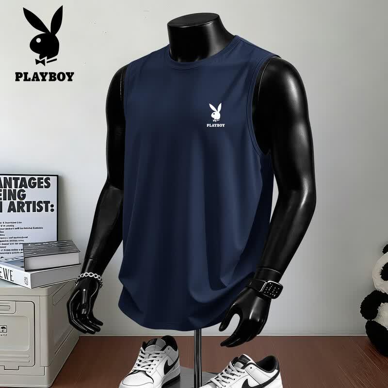 Мужская спортивная майка PLAYBOY из ледяного шелка, быстросохнущая L