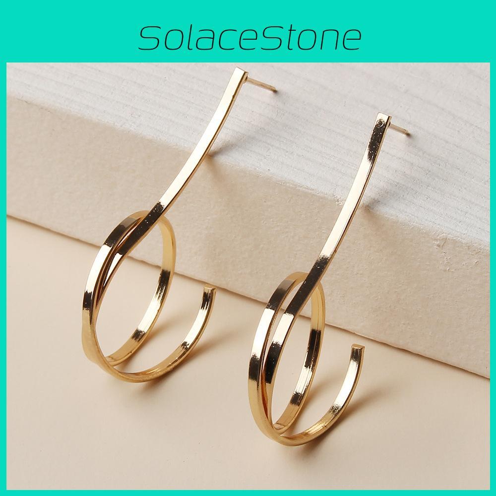 Metal Alloy Circle Earrings For Women Fashionable Geometric Design Gift For Occasions