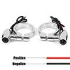 2Pcs Chrome Motorcycle LED Turn Signal Lights 41mm Fork Clamp Blinker Amber Indicator