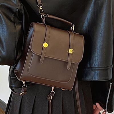 Niche Retro Backpack for Women In Autumn and Winter New Style Student Backpack Multi-functional School Bag Handbag Travel Bag