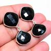 Black Spinel Gemstone Handmade 925 Sterling Silver Jewelry Earring 1.46" KJ-1746