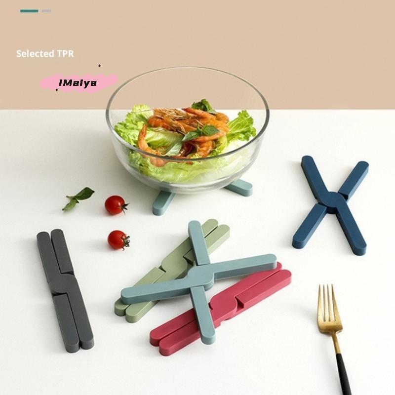 1Pc Silicone X Shaped Heat Resistant Pad Non-Slip Foldable Pot Pan Mat Kitchen Placemat Dish Plate Cross Holder for Table