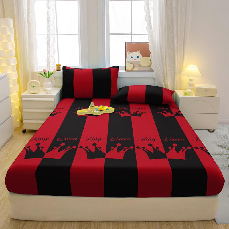 

Simple Modern Heart Printed Fitted Sheet Bedroom Bed Cover Soft Matte Fabric Durable Bedding No Pillowcases 71x132cm