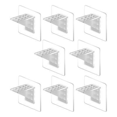 Removable Cabinet Shelf Brackets With Strong Adhesive Backing Transparents For Damage Withgout Installation