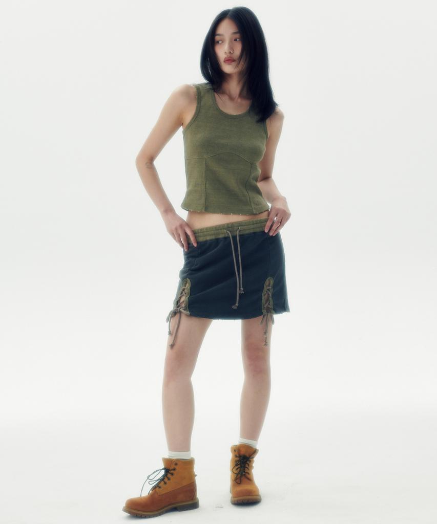 Leoninghai Washed Racerback Top [Khaki]