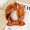 1111 New Korean Version Chain Silk Square Scarf Women's Fashion Thin Decorative Fashion Mulberry Silk Silk Scarf Sunscreen Shawl