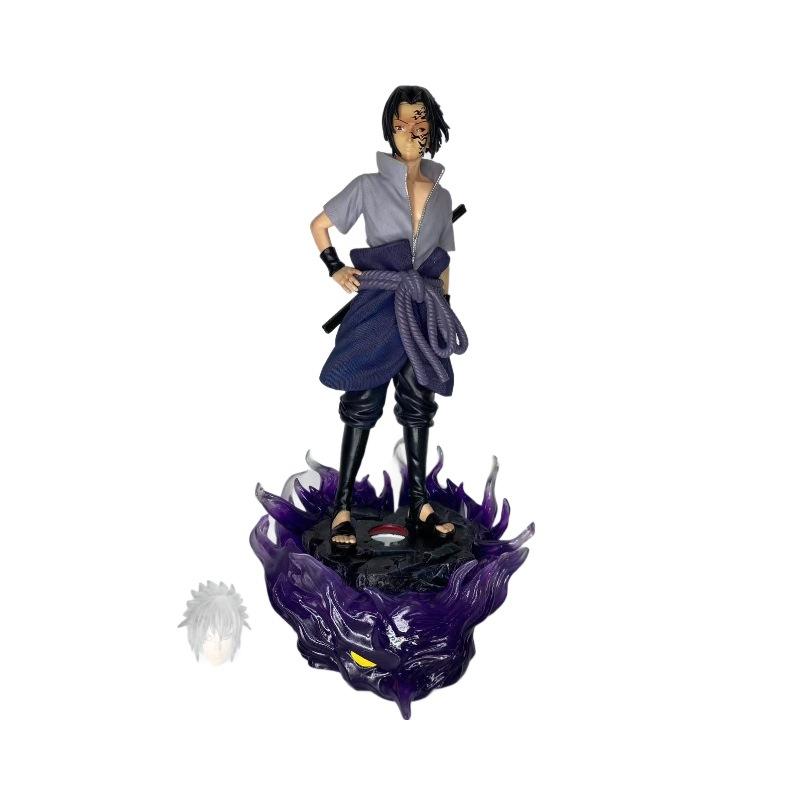 Anime Naruto Figurs Uchiha Sasuke Statue GK Figures Model Decor Toys PVC Desk Ornament Doll Gifts