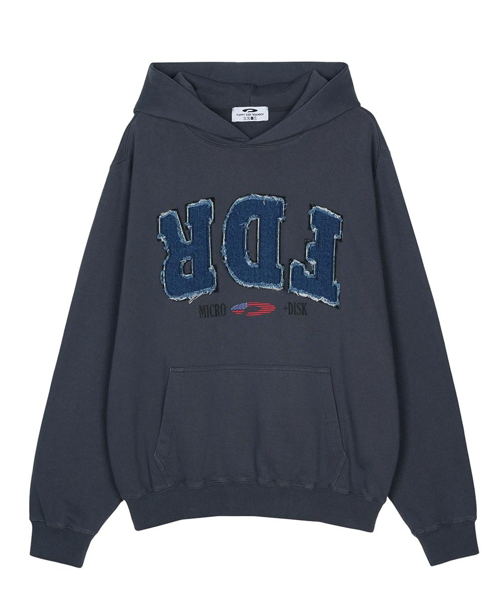Fdr Washing Applique Usa Micro Disk Hoodie Slate Gray M